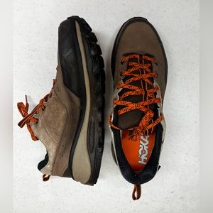 Hoka Men’s Tor Summit One One Event Hiking Sneakers - Taupe / black - Size 12